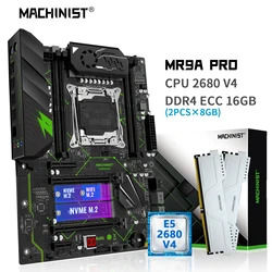 MACHINIST X99 Motherboard Combo Kit Xeon E5 2680 V4 CPU LGA 2011-3 Processor 16GB DDR4 RAM Memory NVME M.2 WIFI USB 3.0 MR9A PRO