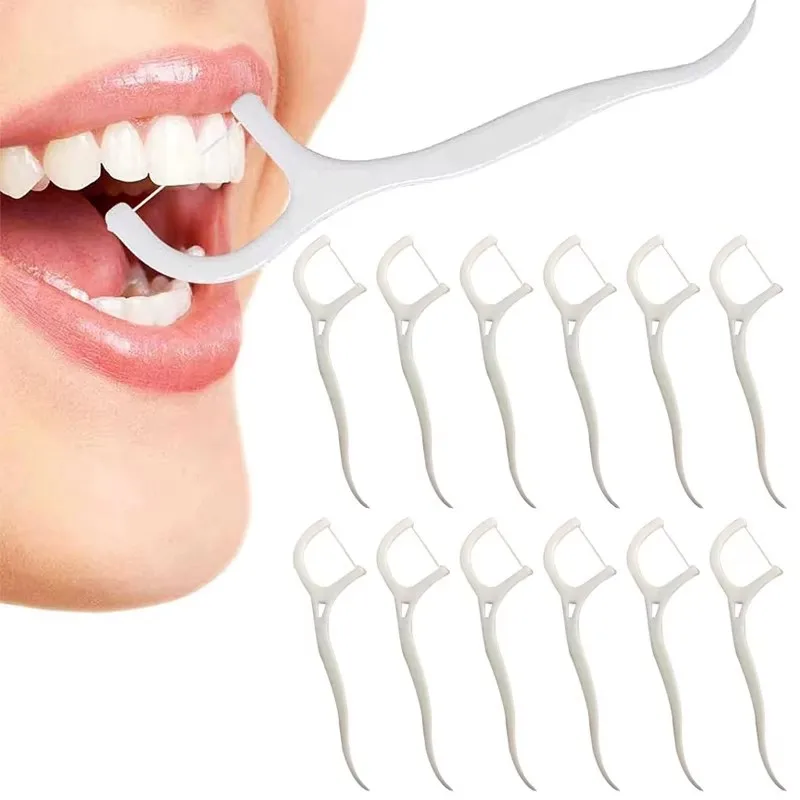 Hilo Dental Desechable de 50/150/300 Piezas, Palillo de Dientes con Hilo, Limpiador Interdental, Herramienta de Cuidado Bucal para la Higiene de Encías y Dientes