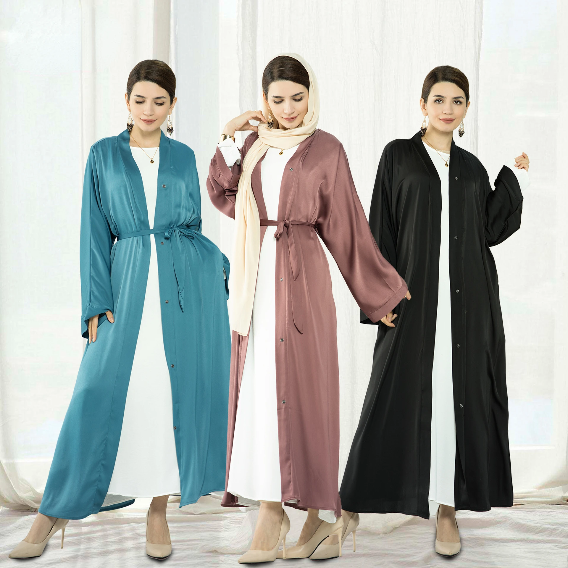 

Fashion Muslim Kimono Abaya Cardigan Abaya Ramadan Dress Dubai Turkey Eid Dress Islamic Loose Comfortable Abaya