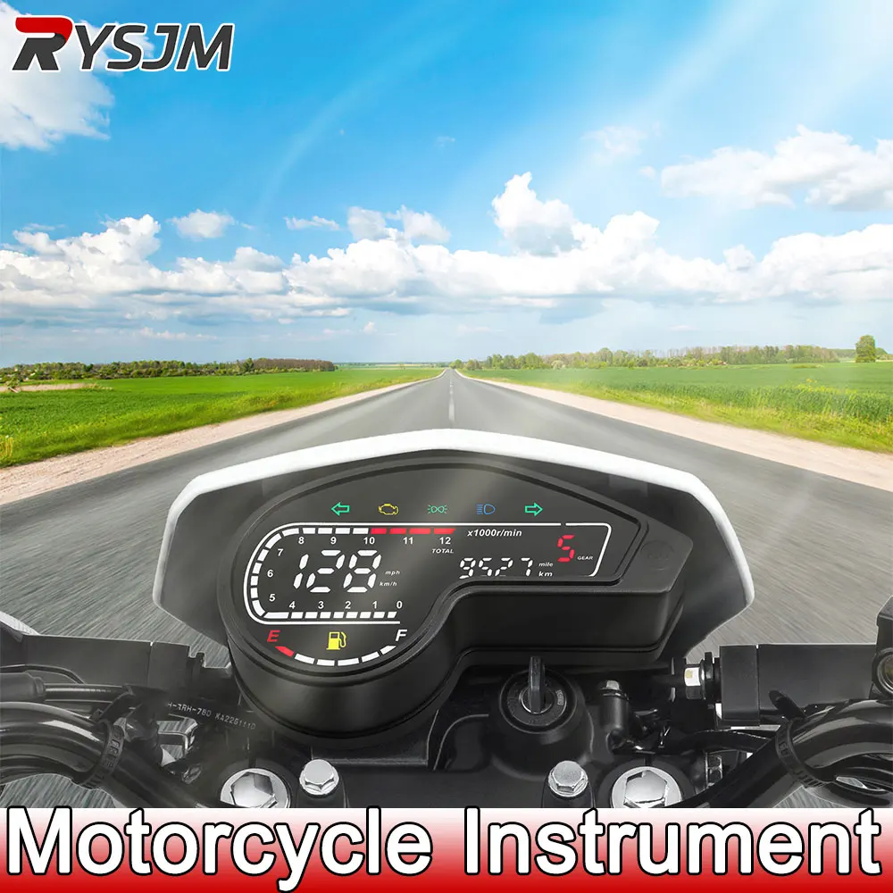 Waterproof Universal Motorcycle Instrument Odometer + Turn Signal Gauge LED Speedometer Tachometer For Suzuki For Yamaha GY200