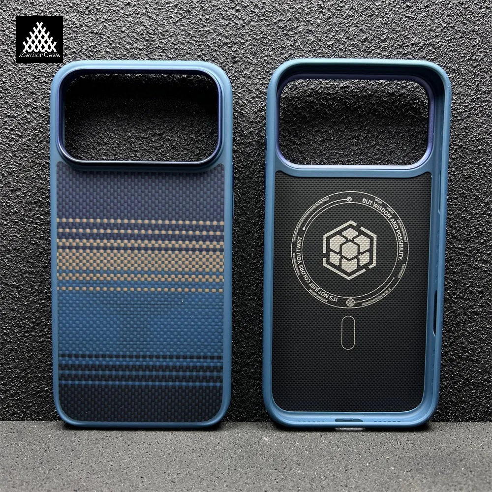 

Real Aramid Kevlar + TPU + Metal Lens /Buttons Magnetic Phone Case for iPhone 17 Pro Max 17Pro with Magsafe Anti-drop Back Cover
