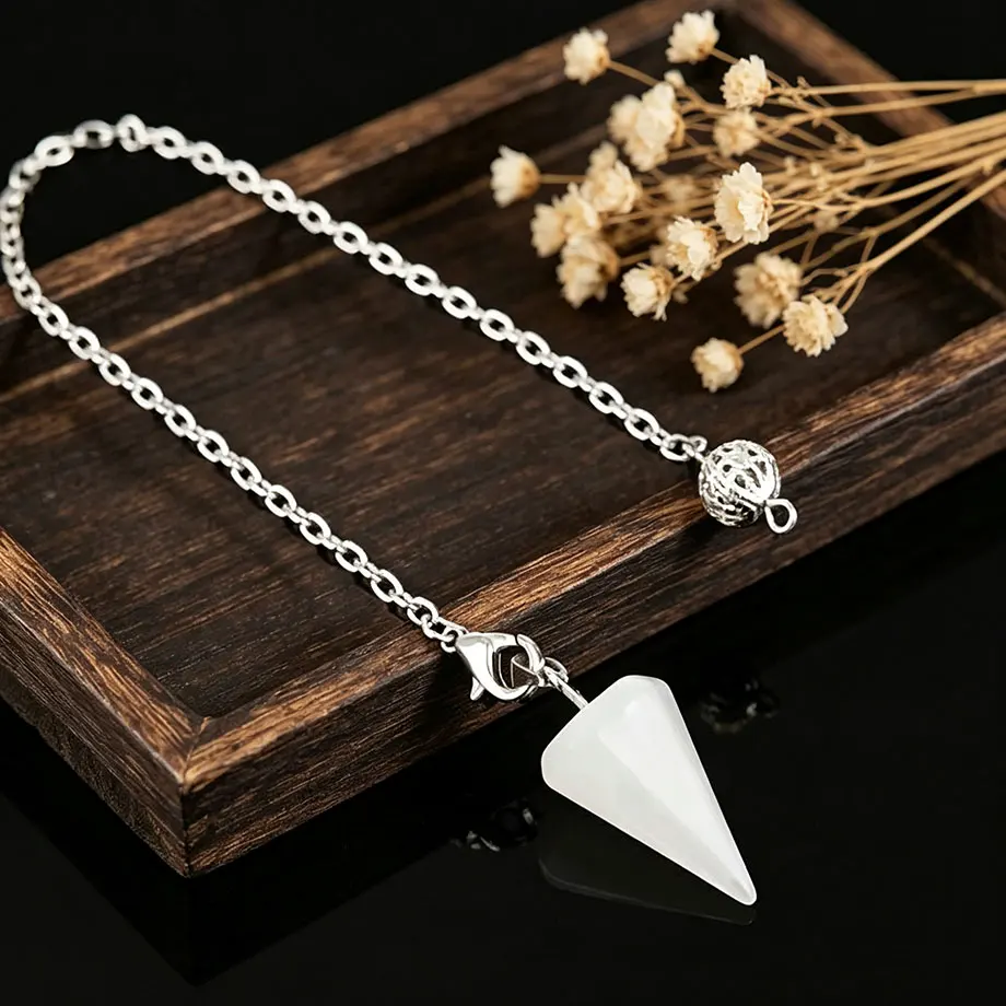 Natural Stone Pendulum Pendant for Dowsing & Healing