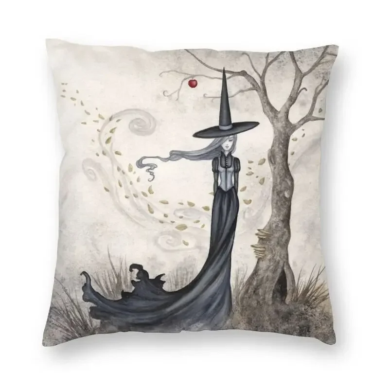 cushion with centralized tree, home decoration, Nordic, Halloween, witch, mystery, reservation, clothing, pillowcase, 45x45cm