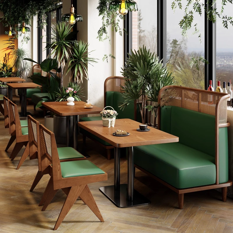 

South East Asia theme restaurant booth, tea restaurant, restaurant sofa table and chair combination, commercial