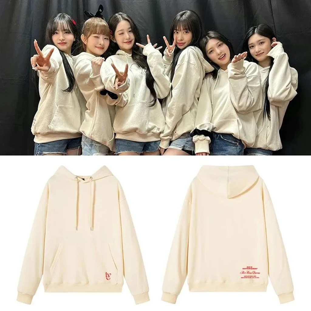 

kpop Y2K ive The Prom Letter Hoodies Kpop Zipper Hooded Woman clothing y2k streetwear loose fashion Sweatshirts cardigan jacket