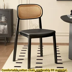 Sillas de plástico de ratán nórdico para exteriores, sillas de comedor apilables en línea para celebridades, sillón Medieval, muebles para el hogar