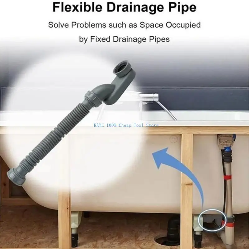 

G6KA ABS Bathtub Drain Pipe with Simple Installation Trap Bathroom Drain Replacement Simple Installs for Kitchen & Bathroom