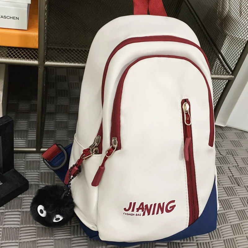 New Canvas Zipper Couple Style School Bag 2024 Hot Sale Fashionable Simple Light Youth Backpack High Quality Large Capacity Bag