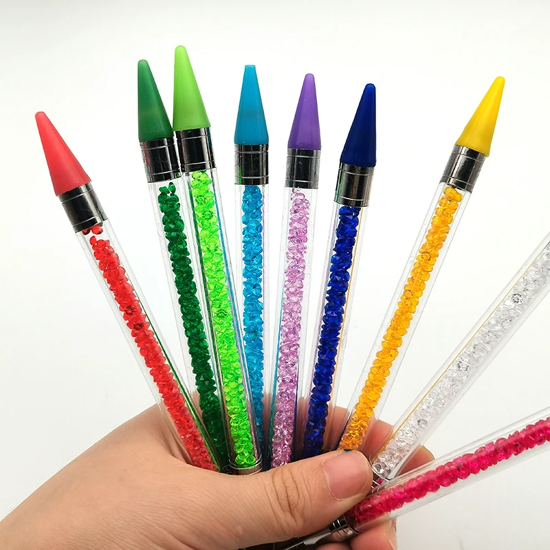 1Pc Dual Head Rhinestones Pick Tool Acrylic Metal Dotting Wax Pen Rhinestones Gem Picker Crystal Picking Nail Art Studs Dotter