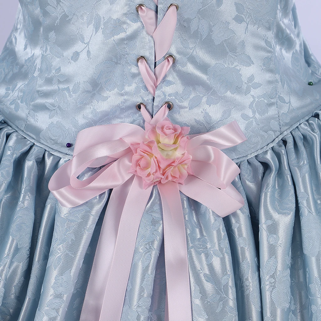 Marie Antoinette cour baroque bleu clair Rococo Colonial géorgien Cosplay Costume robe de bal robe de Renaissance médiévale
