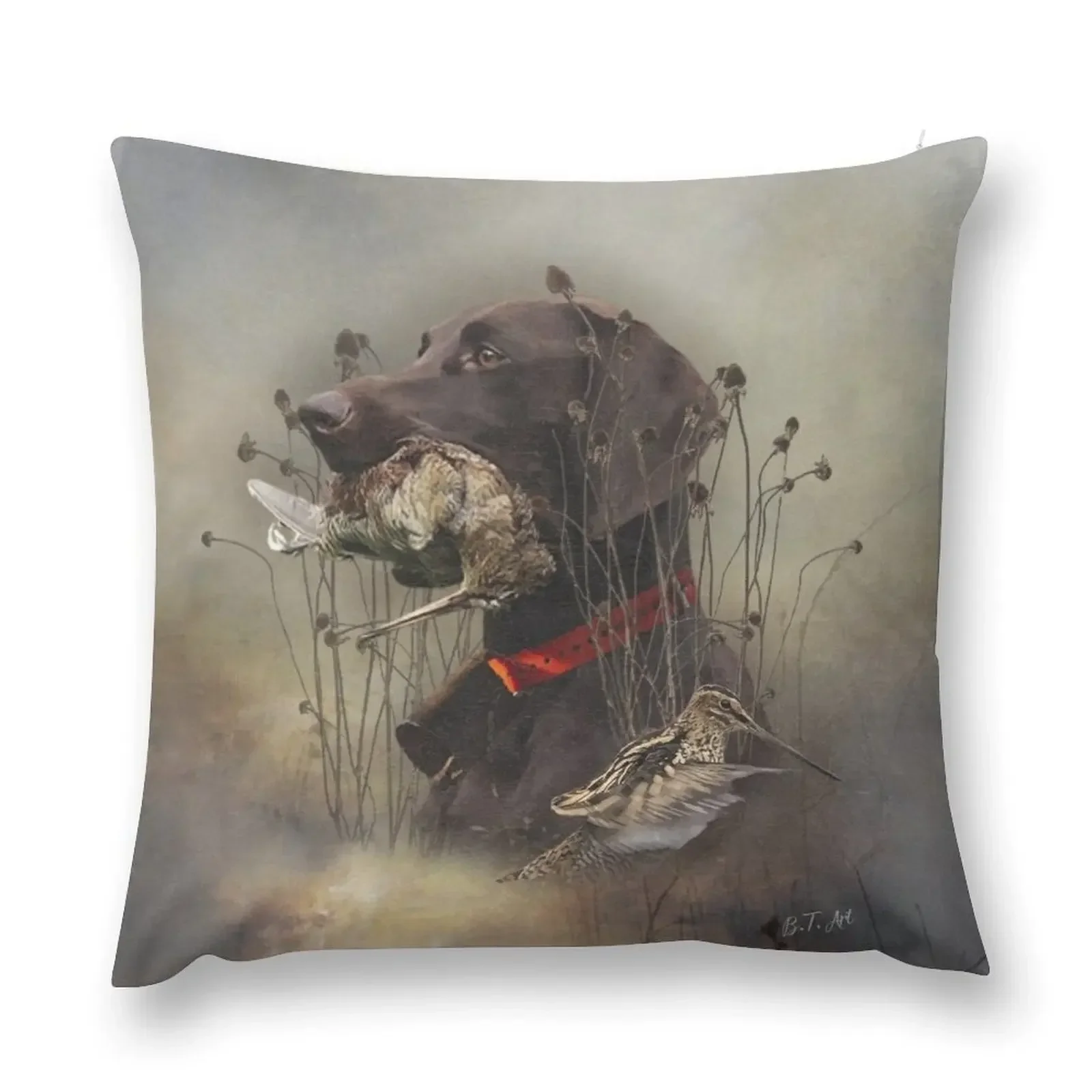 German Shorthaired Pointer, woodcock hunting Throw Pillow Cushions ornamental pillows pillow