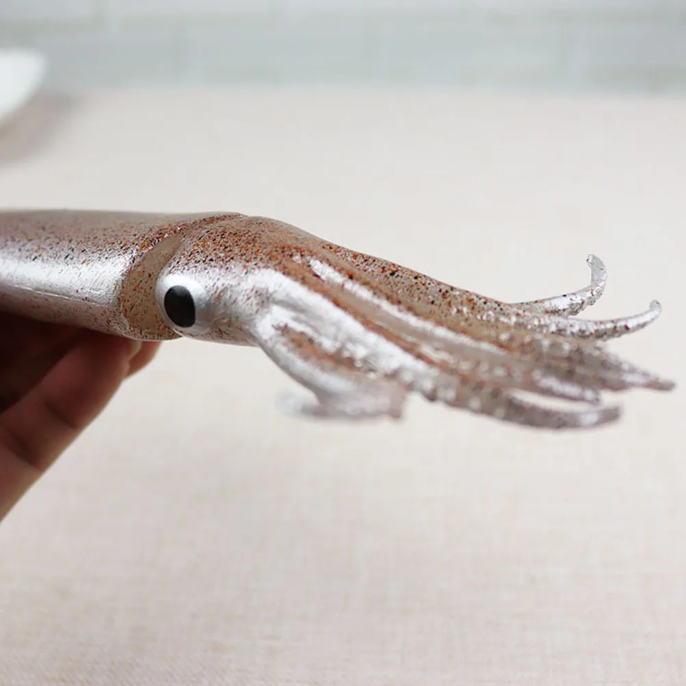 1pc Simulated Squid Pvc Artificial Miniature Seafood Decoration For Restaurant Display Figure Squid For