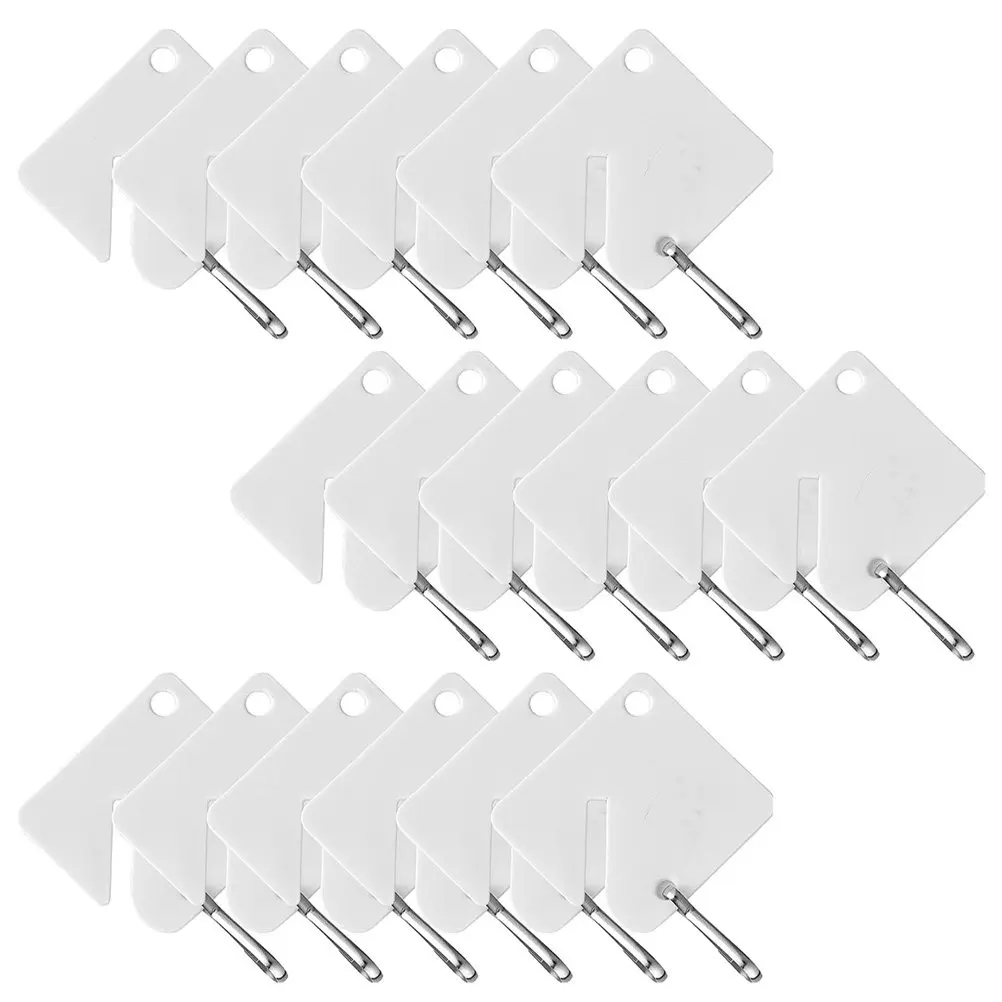60pcs Key Ring Chains with White ID Tags for Hotel, Office, or Personal Use – Durable Metal Keychains