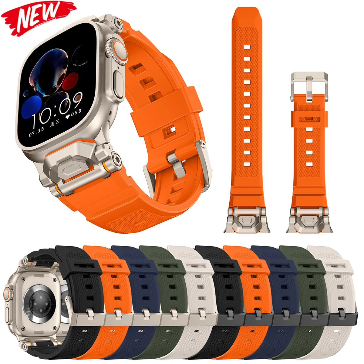 

Silicone Band for Apple Watch Strap Ultra 2 49mm 46mm 45mm 44mm 42mm Sports Correas for apple IWatch Series 9 8 7 6 5 4 Bracelet