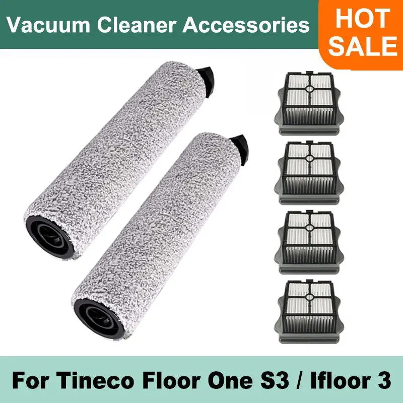 For Tineco Floor One S3/Tineco Ifloor 3 Cordless Wet Dry Vacuum Cleaner Roller Brush Hepa Filter Replacement Spare Parts Kits