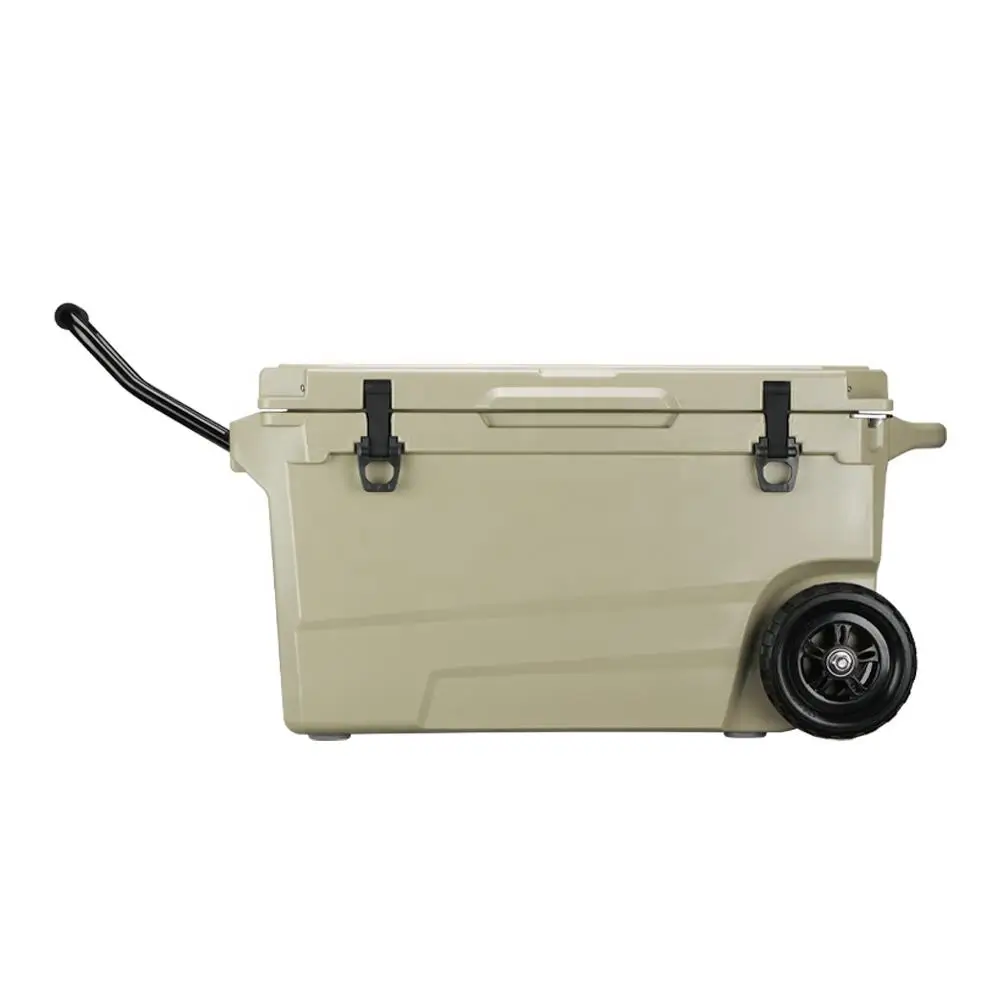 Outdoor Fancy Multifunctional 55 Liter Portable Big Injection Fish Car Camping Picnic Ice Insulated Cooler Box With Wheels