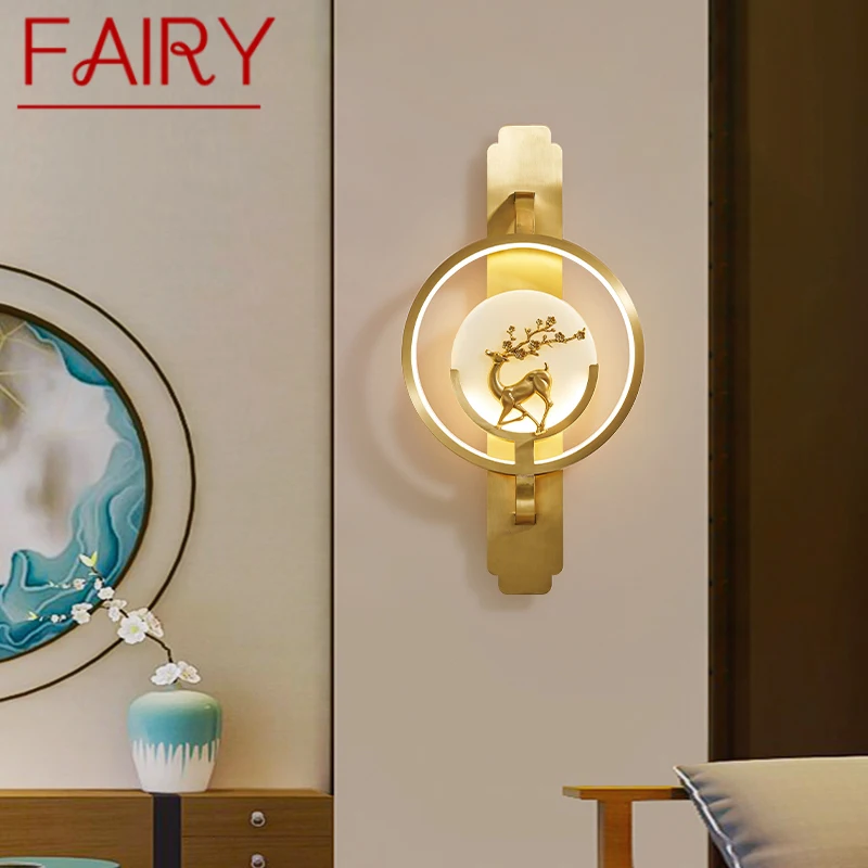 

FAIRY Brass Wall Lamp LED Modern Luxury Sconce Light Interior Decoration Household Bedroom Bedside Living Room Corridor Lightin