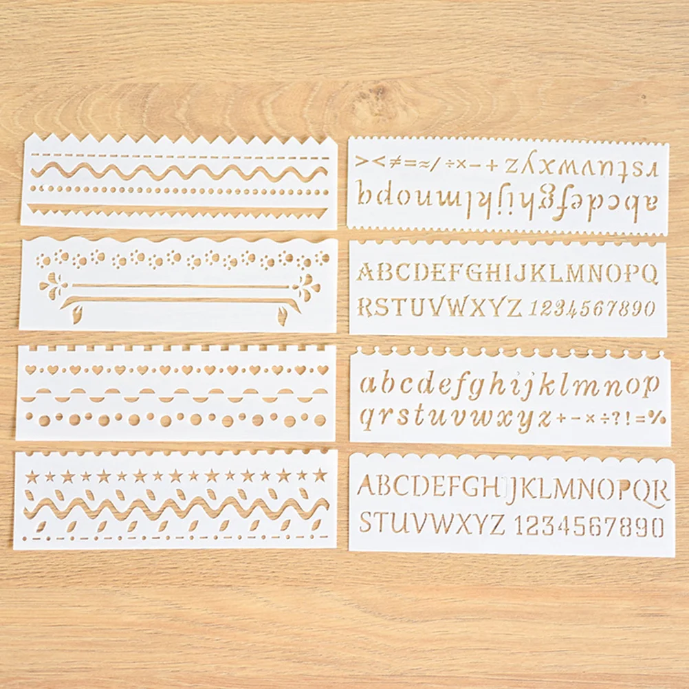 

8 PCS Drawing Templates Letter Stencils for Painting Hand Account Alphabet Child