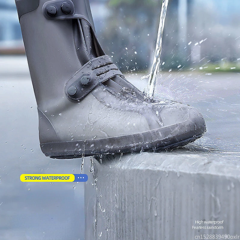 Youpin-Botas de lluvia de silicona gruesa, cubierta de zapatos impermeable de PVC, protectores de zapatos Unisex, transparentes, antideslizantes, impermeables, 2022