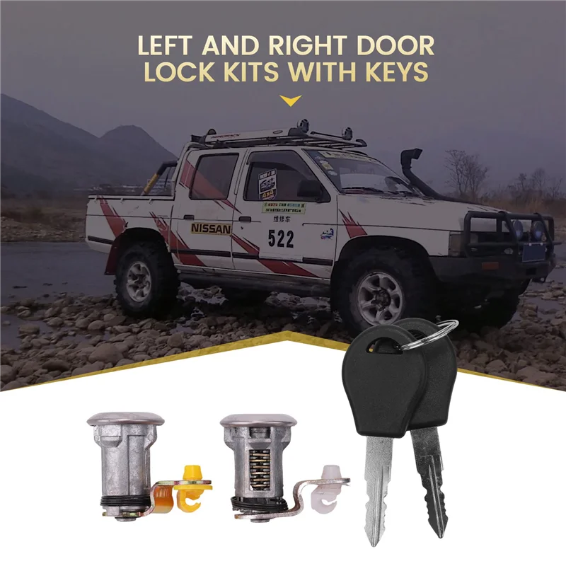 Kit de bloqueio de porta de carro com chave para Nissan, esquerda e direita, captador, Pathfinder, 1987-1991, 80600-01G25