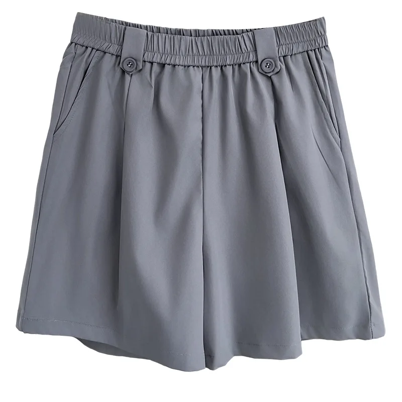 

100 кг новые эластичные широкие шорты в летнем стиле, простые и элегантные свободные эластичные талии, большие размеры, женские шорты 198