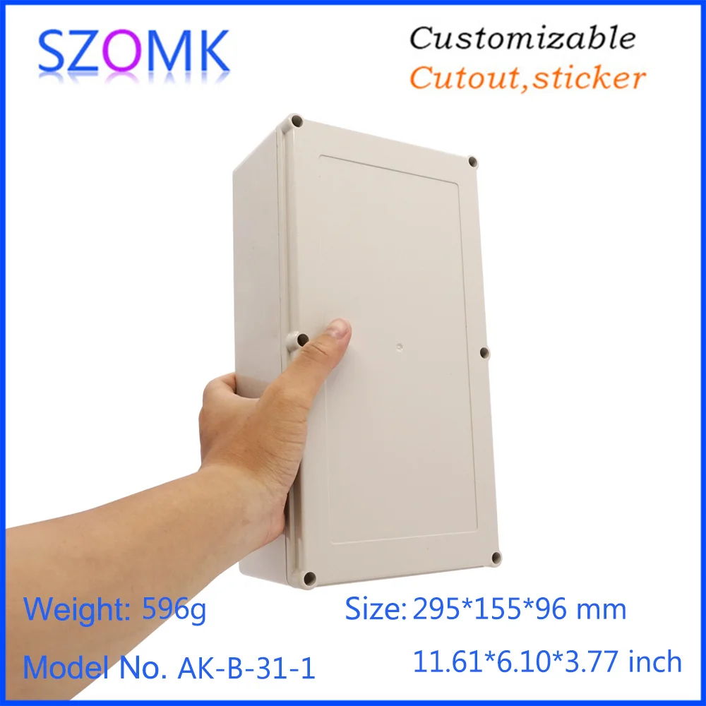 

SZOMK AK-B-31-1 295*155*96 mm Waterproof ABS Plastic Custom Device IP65 Enclosure Box