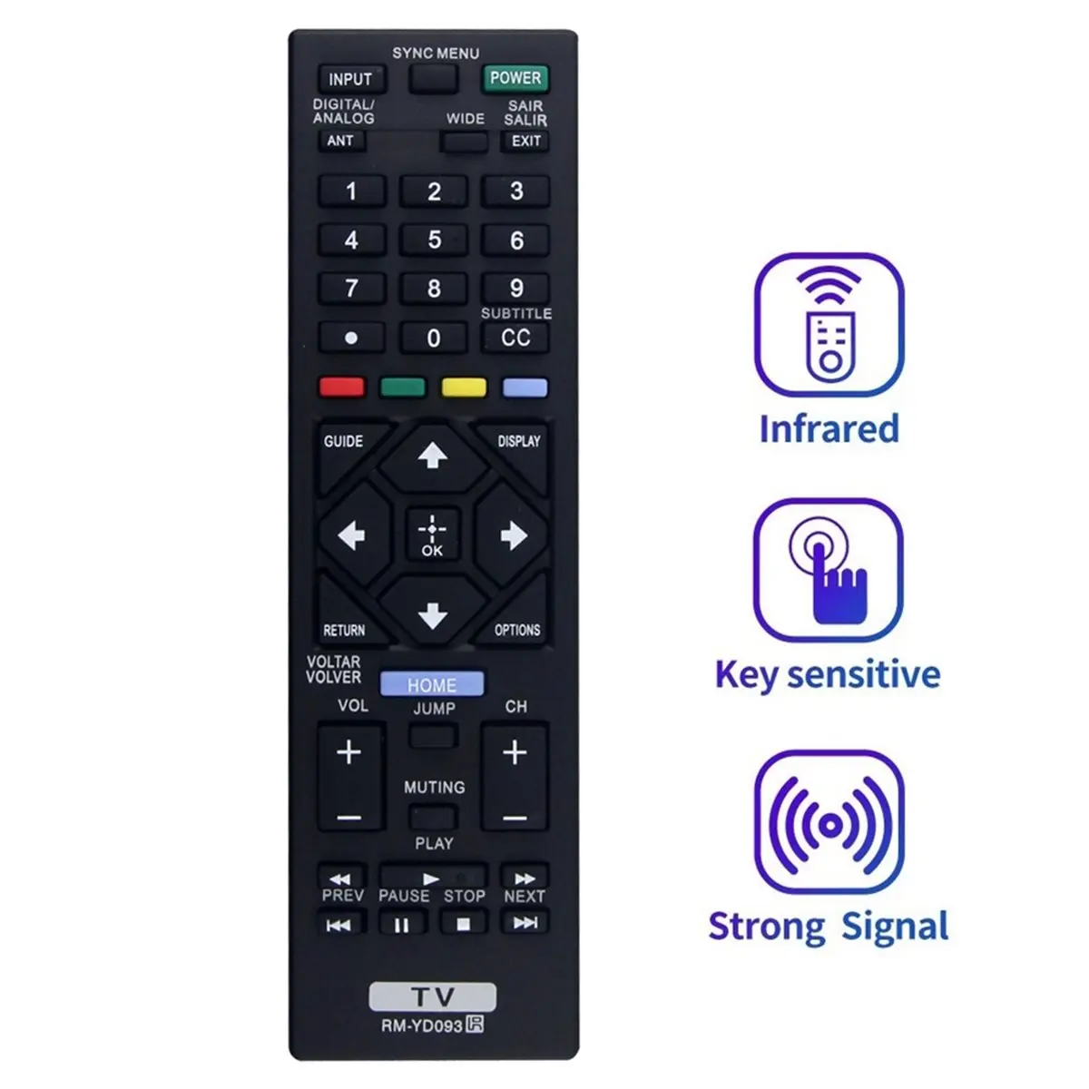 Digital Essentials Replace RM-YD093 Remote Control for TV Niversal -32R435B 32R425B -32R429B