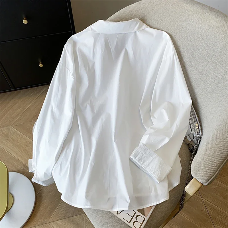 2025 جديد الصيف وهمية قطعتين قمصان المرأة عادية مقوس دانتيل طوق الشمس واقية المرأة بلوزة طويلة الأكمام المرأة بلايز