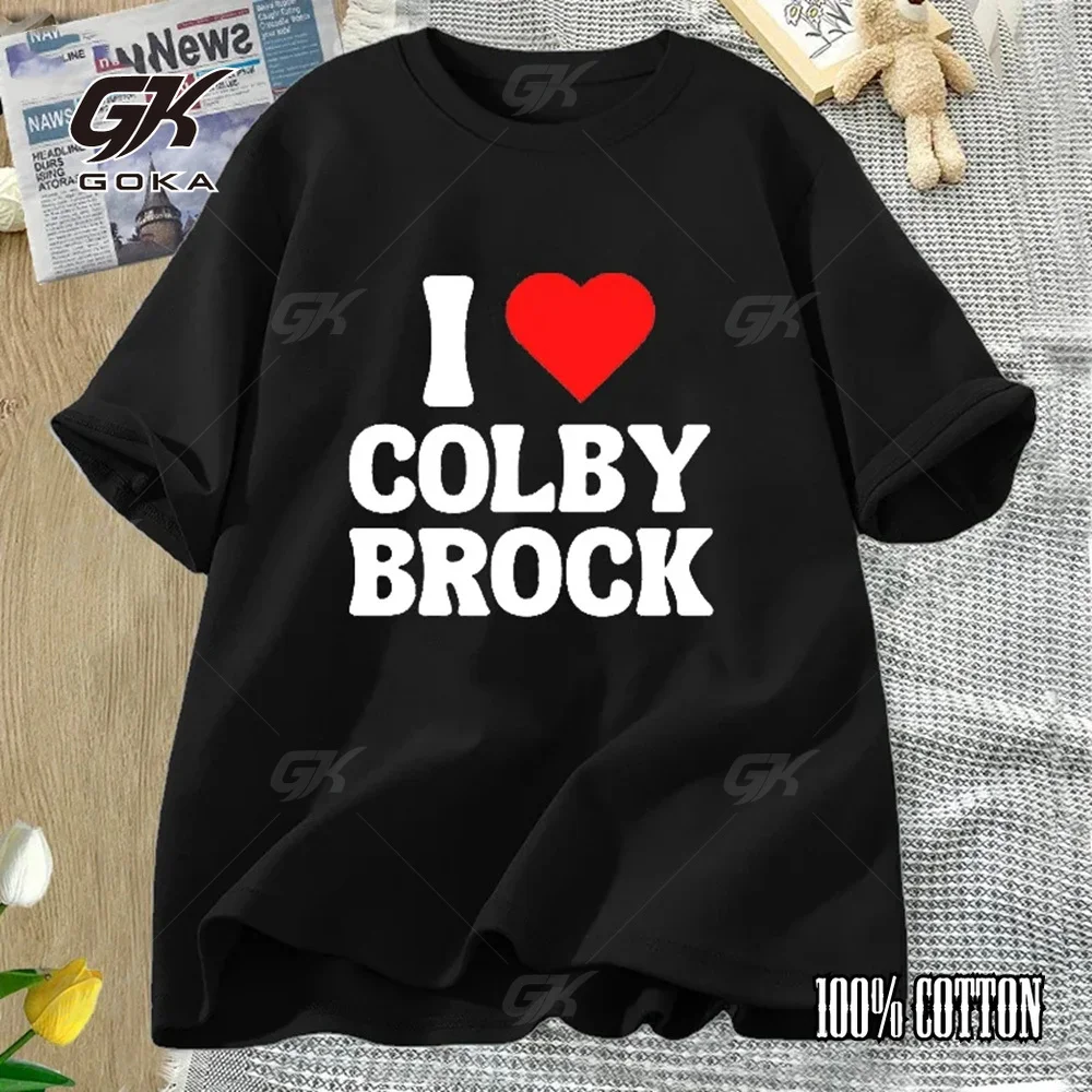 I Love Herat Colby Brock Sam and Colby T-shirts Cotton Short Sleeve Tshirt Casua 90s Aesthetic Clothing Y2K Babydoll Tops Shirt