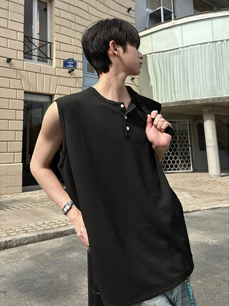 

Мужская спортивная майка Henry Collar из сухого ледяного шелка, летняя, свободного кроя, в американском стиле CleanFit, с бретелями