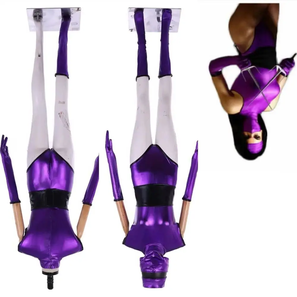 

Mortal Kombat 11 Mileena Cosplay Costume Purple Bodysuit Halloween Carnival Outfits