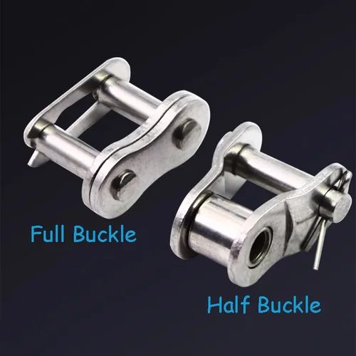 Imagen 2 del producto Juntas de cadena Juntas de hebilla completa/media Acero inoxidable 304 05B 06B 08B 10B 12B 16B Fila única Cadena de rodillo de paso corto Unión Enlace