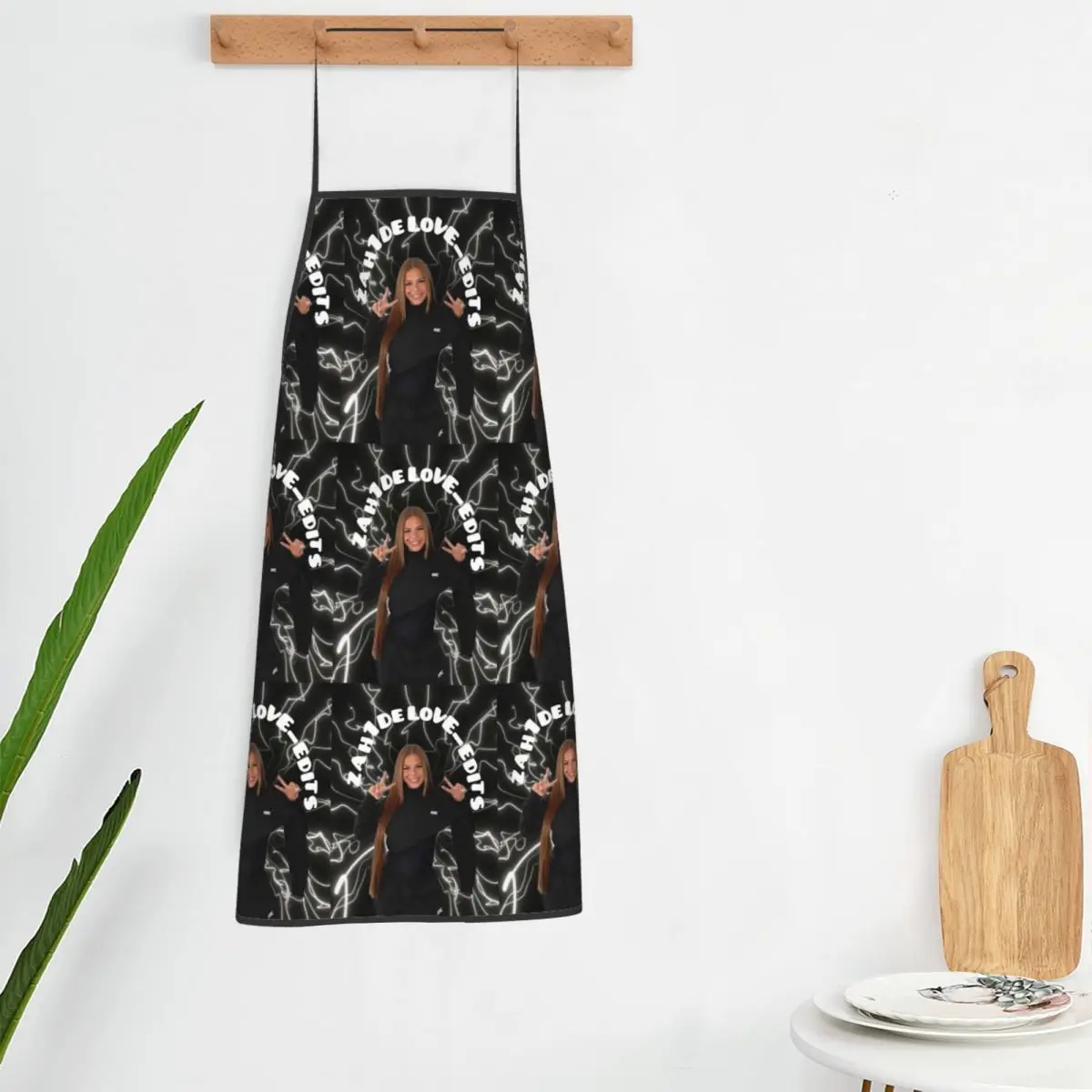 Zahide Merch Graphic Print Aprons Chef Cooking Tablier Sleeveless Bib Kitchen Cleaning Pinafore for Women Men Gardening