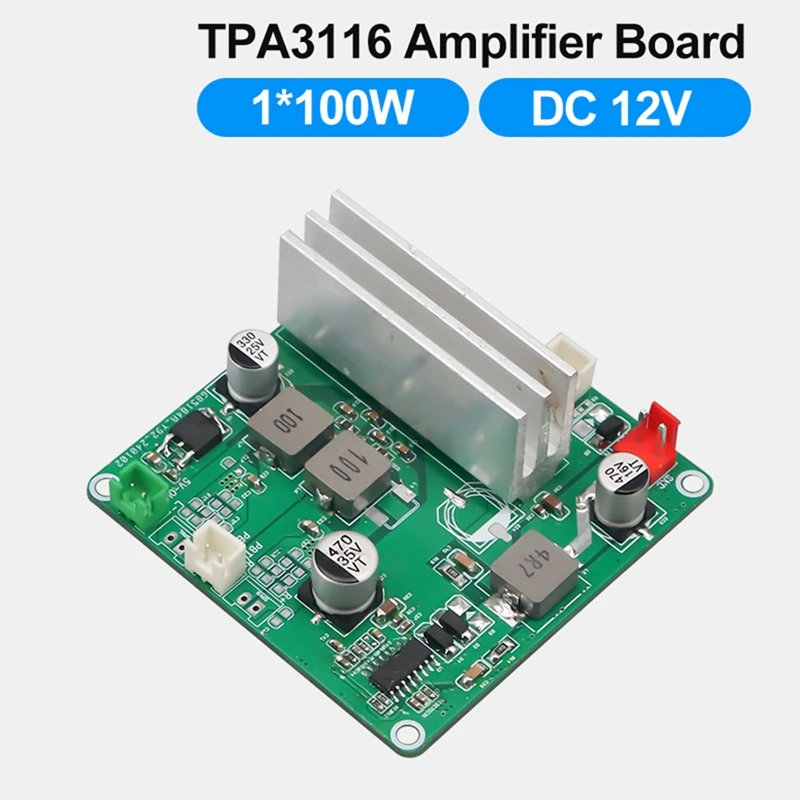 Płytka cyfrowego wzmacniacza mocy audio 12V TPA3116 100W PBTL Moduł domowego audio klasy D Moduł wzmacniacza audio z wyjściem 5V