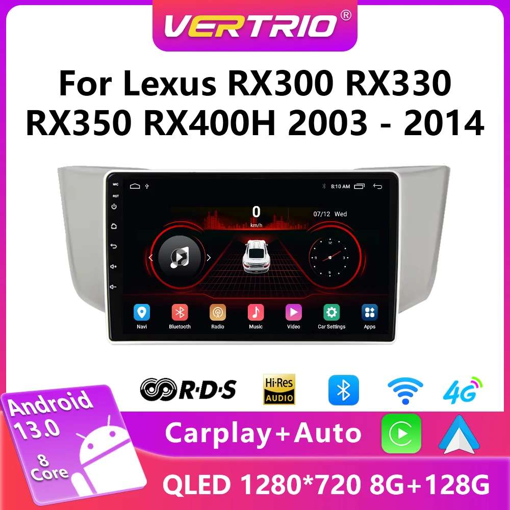 

2din Car Radio For Lexus RX300 RX330 RX350 RX400H 2003-2014 Android 13 Multimedia Video Player GPS Navigation Wireless Carplay