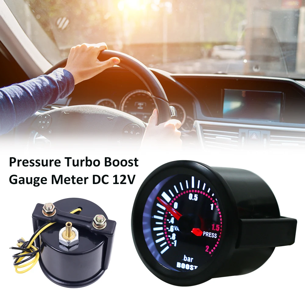 

Universal 52mm Pressure Turbo Boost Gauge 2 BAR Auto Turbo Boost Meter Smoke Len with Digital Led Light DC 12V Car Accessories