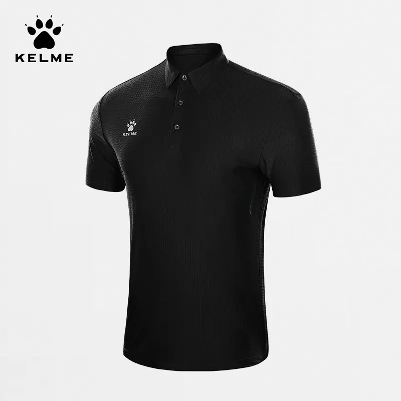 Camisa Polo Oficial KELME para Negócios Esportivos, Camiseta de Manga Curta com Gola, Uniforme de Futebol Masculino