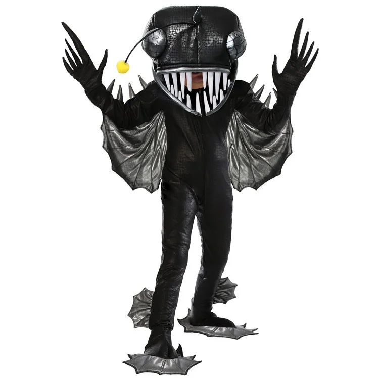 

Halloween monster fish cosplay Adult children parent-child outfit Deep sea animals anglerfish cosplay costume school performance