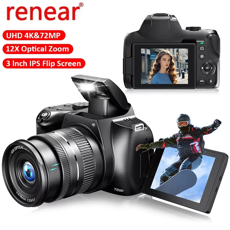 Digital Camera 4K HD Video Vlog Camcorder 64MP 10X Optical Zoom Auto Focus Youtube Webcam Cameras For Tiktok Photography Camera