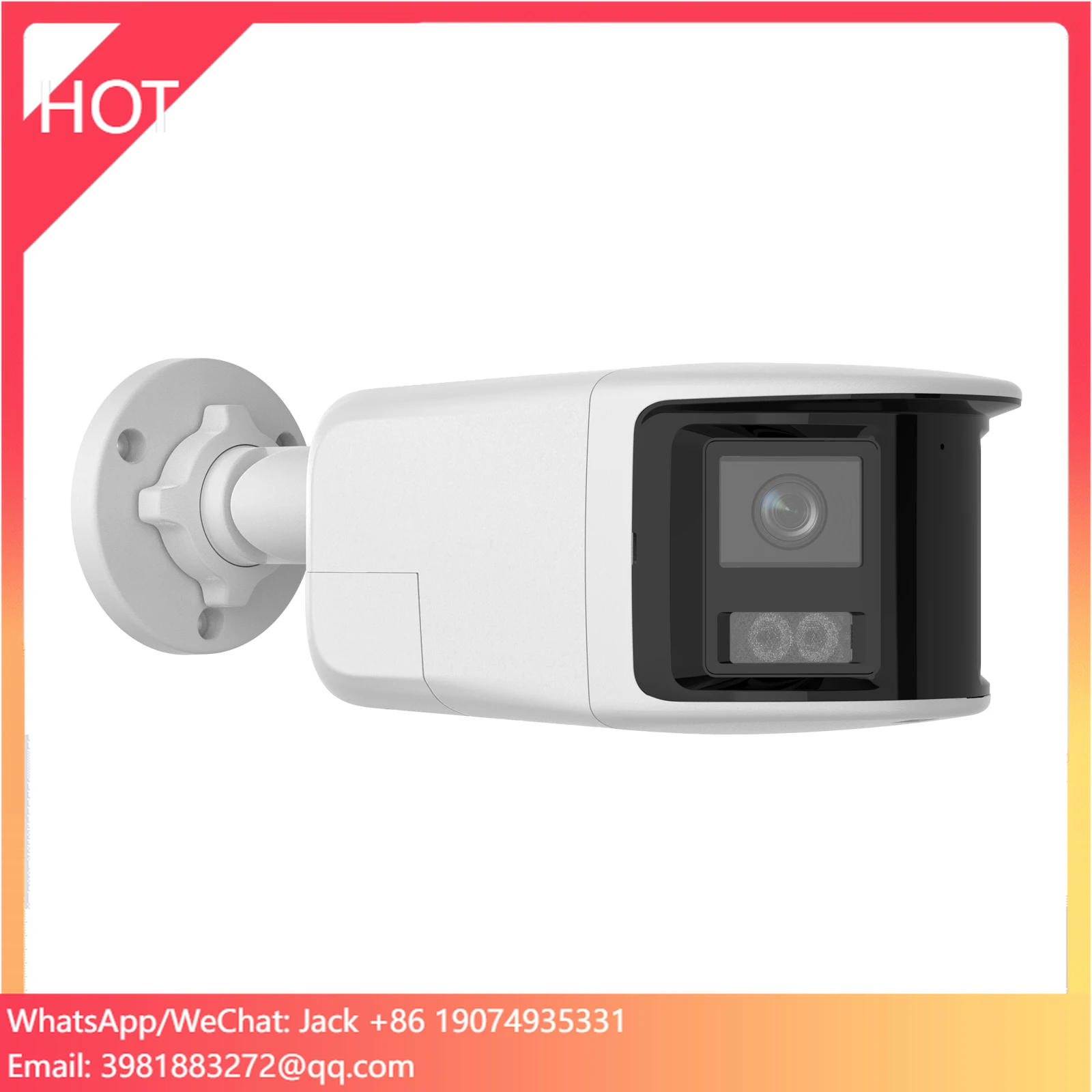 

Hik OEM 8MP Dual Lens Panoramic Red And Blue Light Active Deterrence Ip Camera Poe IP67 Two-Way Audio Color Vision Full Metal