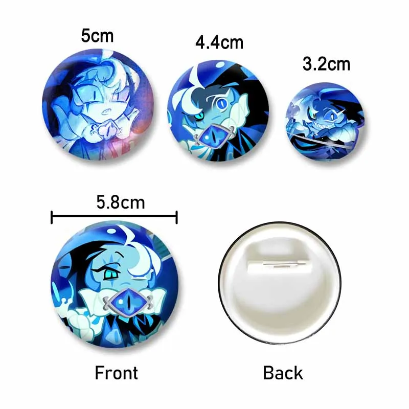 Shadow Milk Cookie Badge, Cookie Run Kingdom Anime Round Button Pin, Cute Game Character Brooch for Backpack Clothes, Collectibl view 2
