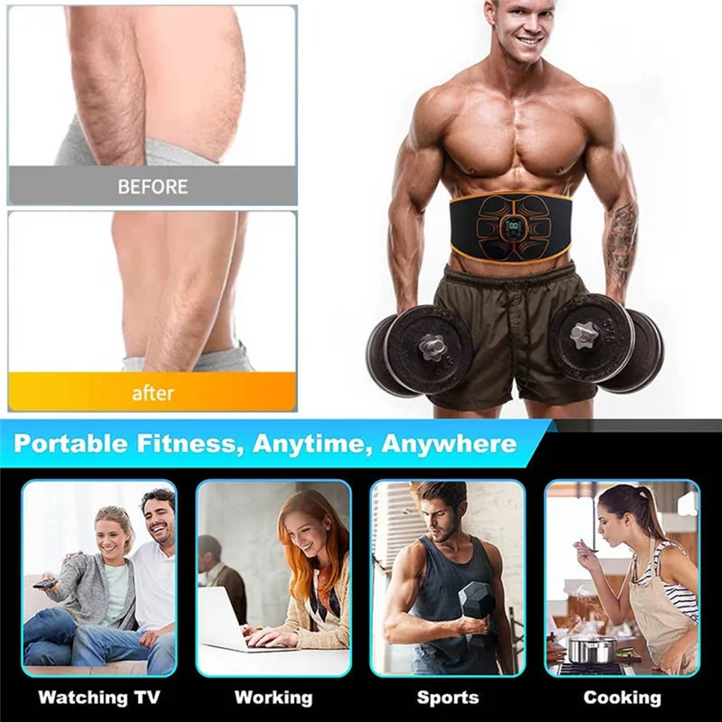 

NALFI-Vibration Muscle Stimulator Abdominal EMS Trainer Electrostimulation Home Gym Equipment Fitness Massager USB Charging