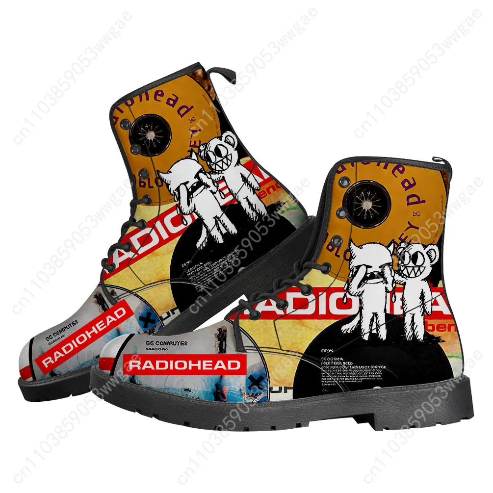 Radiohead Rock Band Boots Mens Womens Teenager Shoes Casual Boot Outdoor Light High Quality Couple Print on Demand Custom Shoe