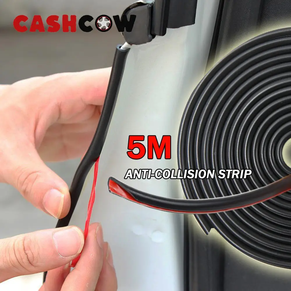 CASHCOW 5m Car Door Protection Cover Rubber Strip Protector Moldings Side Anti-rub Protection Anti Scratches Self-Adhesives