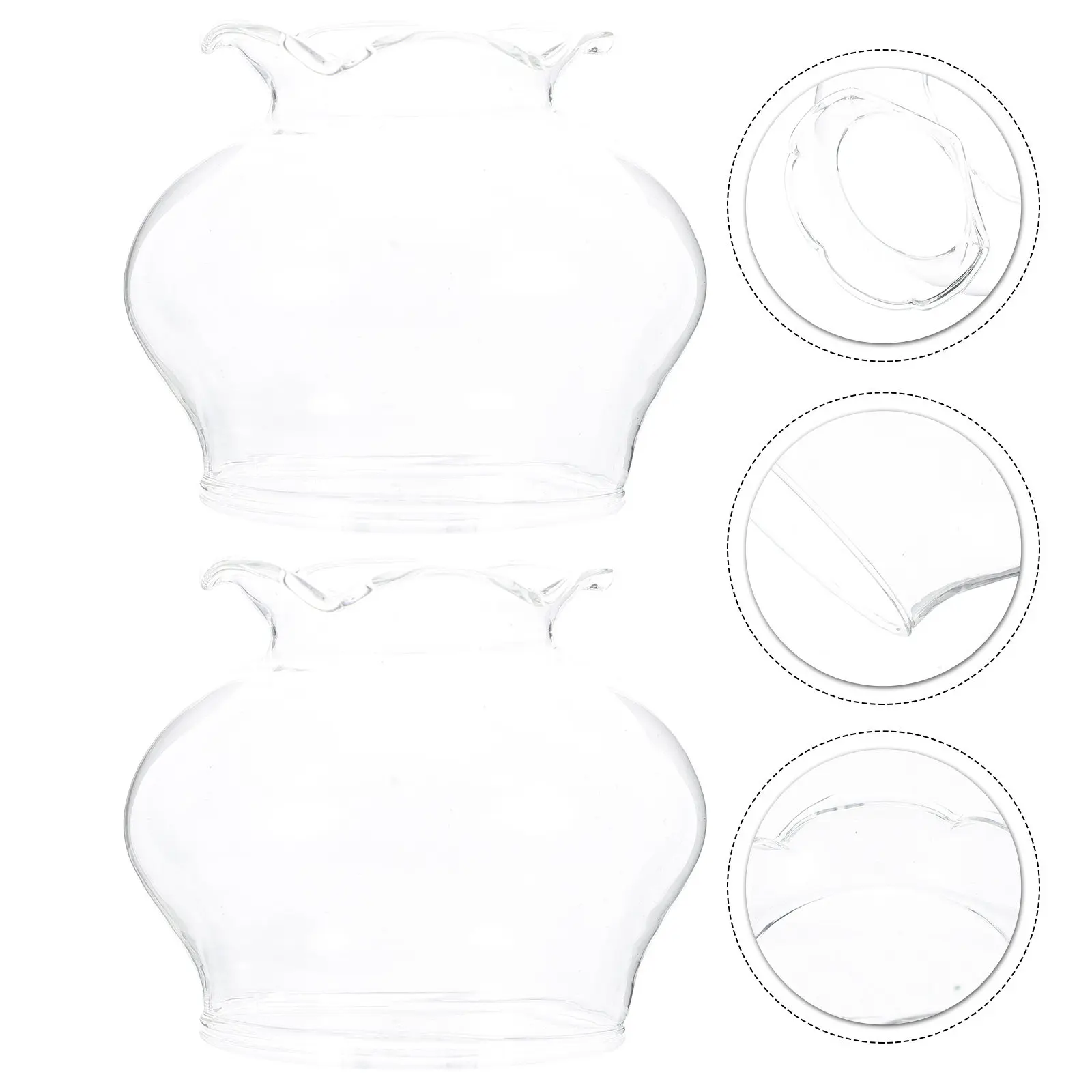 

2Pcs Transparent Windproof Lamp Shade for Oil Lamps Light Shade Glass Lampshade Household Indoor Light Cover