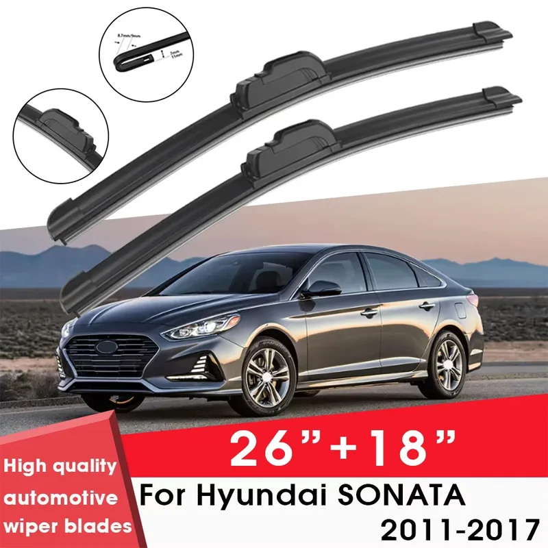 

Car Wiper Blade Blades For Hyundai SONATA 2011-2017 26"+ 18" Windshield Windscreen Clean Naturl Rubber Car Wiper Accessories