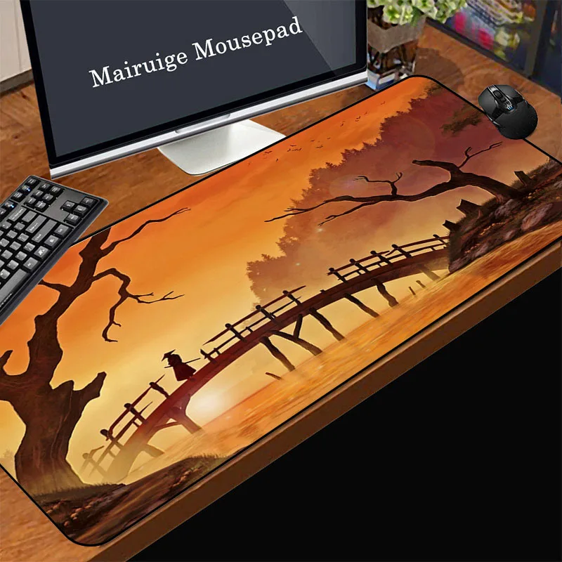 

Mairuige Samurai MousePad Keyboard Gaming Accessories Mousepad Company Rubber Pads Gamer Table for Pc Mouse Carpet Extended Pad