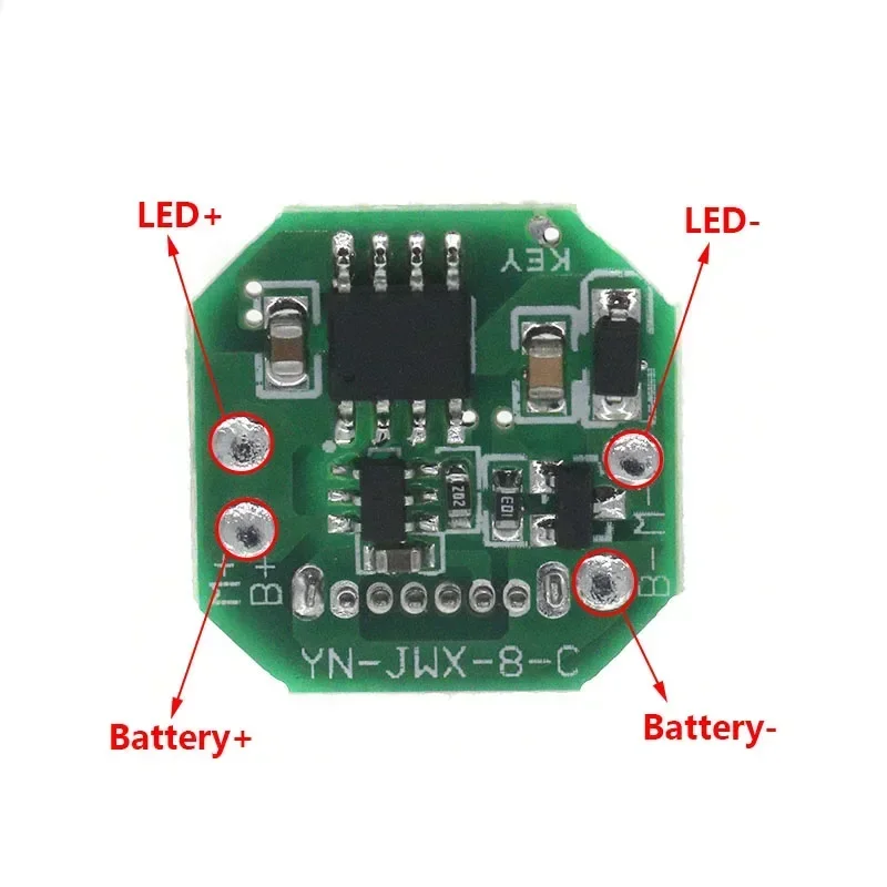 Placa de driver de lanterna, placa de circuito DIY, porta de carregamento TypeC, módulo de carregamento e descarga integrado