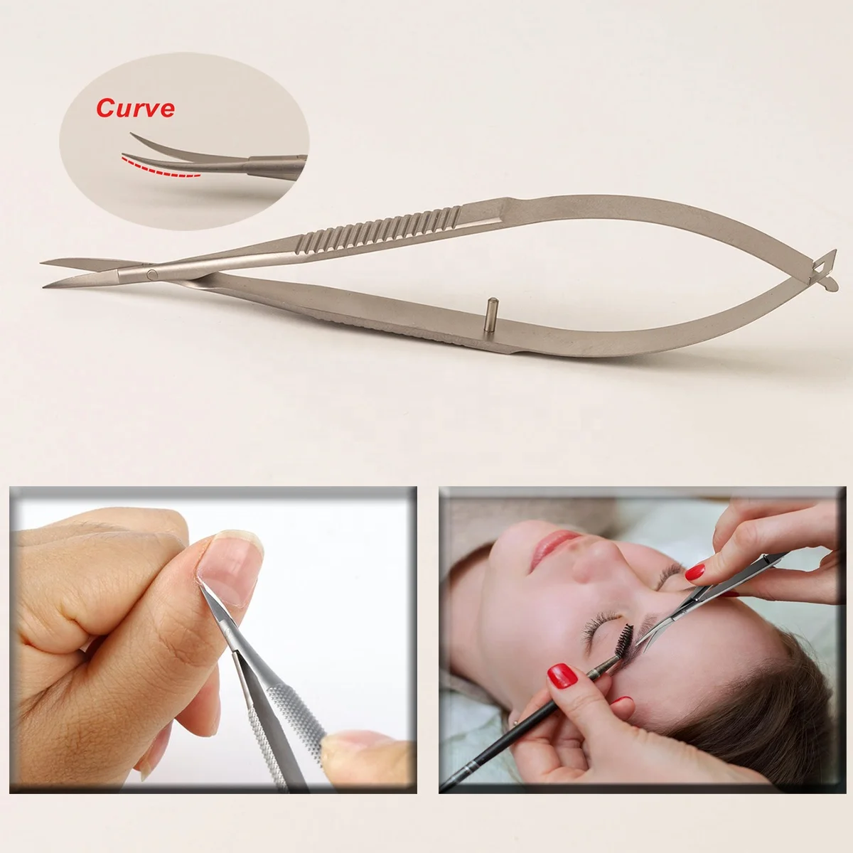 Russian Style Sharp Stainless Steel Mini Cuticle Scissors Straight & Curved Tip Professional Nail Tool