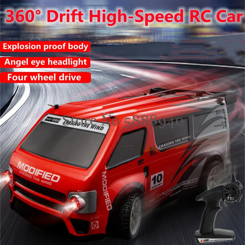 Simulation MPV Drift High Speed 4WD Remote Control Truck 2.4G Angel Eye Headlight Off Road Racing Dual Wheel Mode RC Car Truck